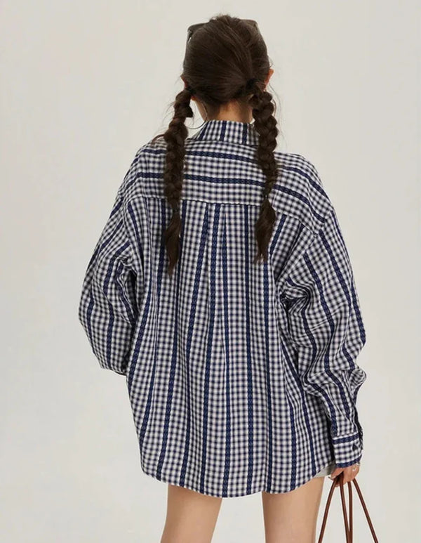 Stripe Easy Long Sleeve Casual Top alternatif görünüm