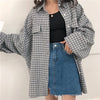 Soft Girl Plaid Casual Button Top