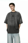 Distress-Washed Print Throwback T-Shirt