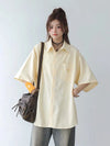 Citrus Stripe Cute Street Loose Blouse