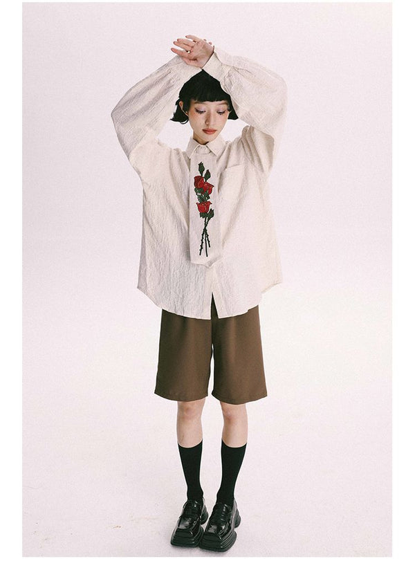 Floral Embroidery Chic Retro Long Top
