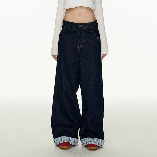 Relaxed Plaid Mosaic Heritage High-Rise Denim