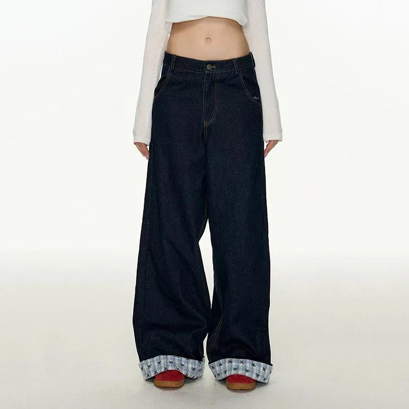 Relaxed Plaid Mosaic Heritage High-Rise Denim