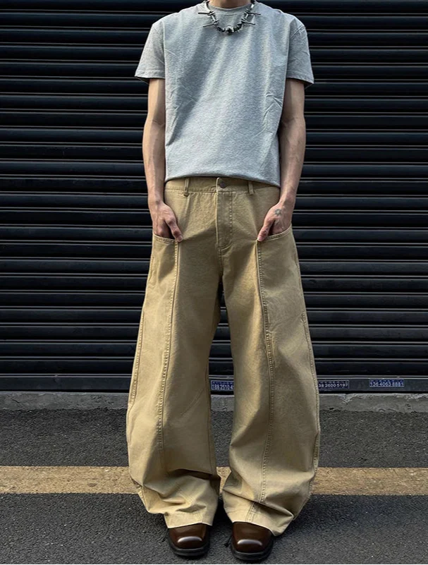 Heritage High-Rise Khaki Utility Denim