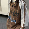 Cotton Print Letter Raglan Contrast Women T-Shirt