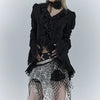 Gothic Noir Lace Flared Vintage Top