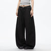 Curved Hem Solid Trousers