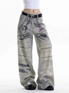 Essential Metro Dark Graphic Print Boyfriend Denim