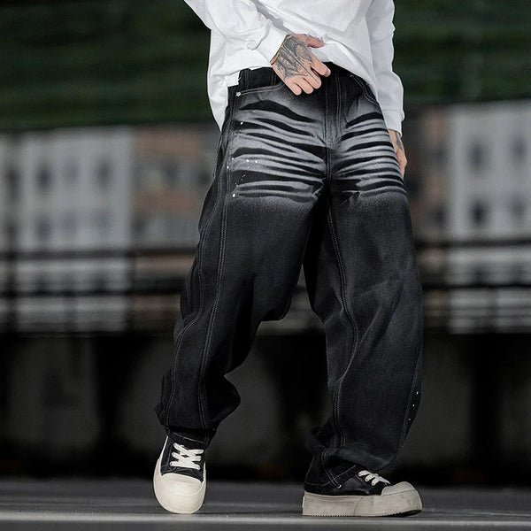 Modern Western Style High Street Graphic Denim alternatif görünüm
