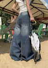 2000s Dark Grunge Stellar Oversized Denim