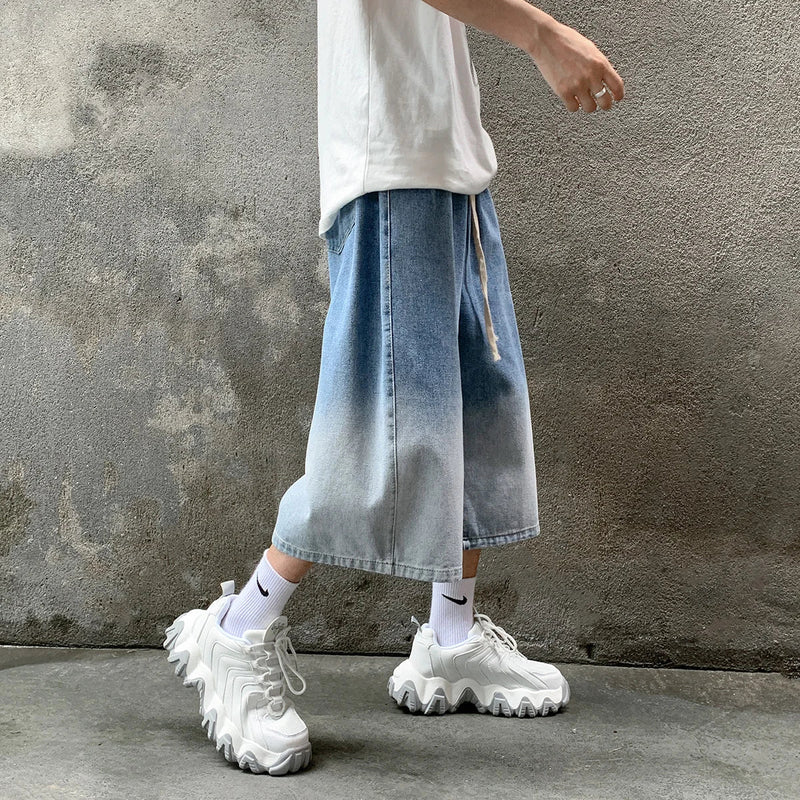 Relaxed Fit Rinse Denim Shorts