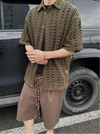 Chic Army Green Knitted Hollow Cardigan