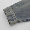 Oversized Faded Solid Denim Jacket
