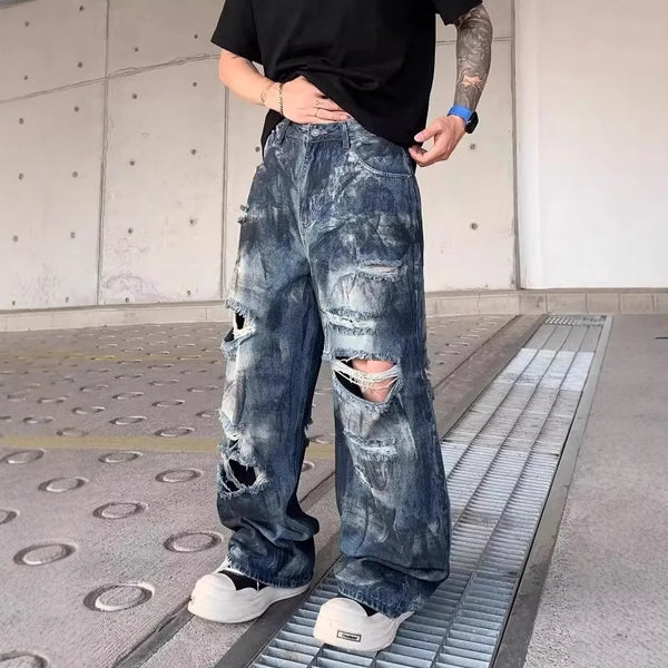 Heritage Faded Torn Blue Denim alternatif görünüm