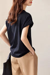 Black Cotton Bright-Days Short Sleeve T-Shirt