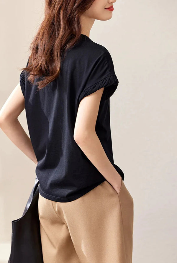 Black Cotton Bright-Days Short Sleeve T-Shirt alternatif görünüm