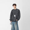 Woven Texture Crewneck Long Sleeve