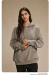 Raw Edge Wool Zip Hoodie