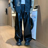 Moto Cargo Elastic Leather Trousers