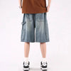 Relaxed High Blue Denim Shorts