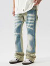 Blue Mosaic Relaxed Stacked Bell Leg Flow Denim