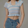 Elegant Metamorphosis Sewn-Detail Short Sleeve T-Shirt