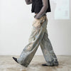 Western High Street 3D Print Bell Leg Denim