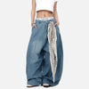 2000s Street Muse Bell-Leg Scarf Denim