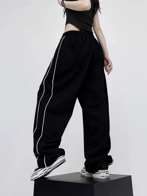 Kadın Vintage Çizgili Jogger alternatif görünüm