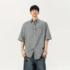 Mens Stylish Plaid Cool Short Sleeve Top