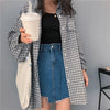 Soft Girl Plaid Casual Button Top
