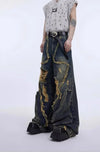 2000s Metro Heritage Splicing Burr Edge Torn Denim