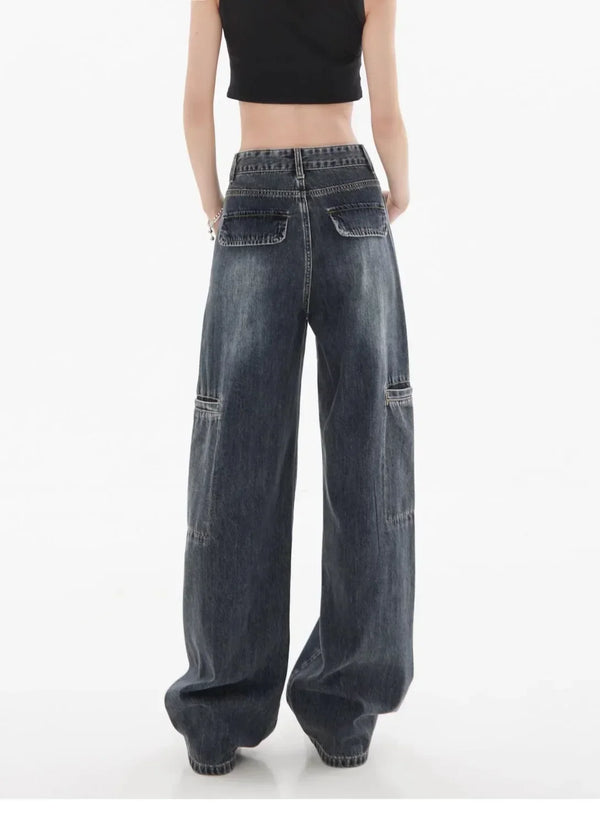 Women Heritage Rinse Utility Bell Leg Denim alternatif görünüm