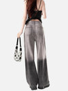 Fashionable Torn High-Rise Ombre Denim