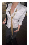 Y2K Bold Stripe Statement Top