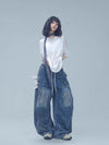 Aged Ink Hip-Hop Trousers