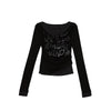 Dirty-Art Aesthetics Letter Print Long T-Shirt