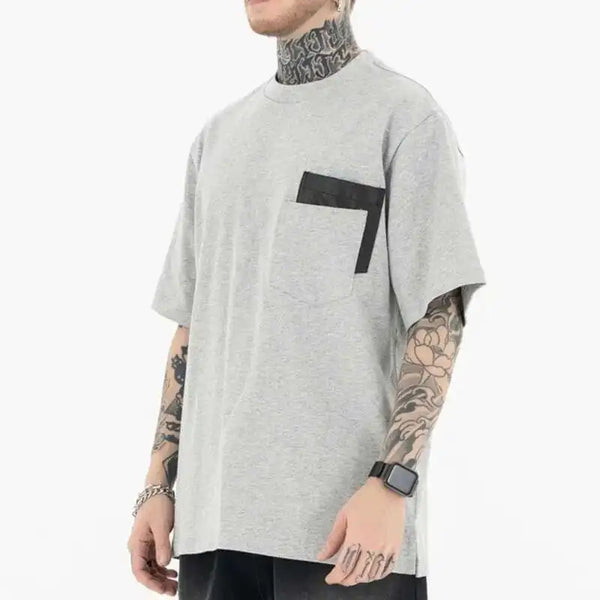Current Leather Fragment Double Pocket T-Shirt alternatif görünüm