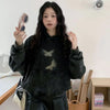 Butterfly Faded Dark Oversized Sweatshirt