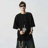 Iced Button Design Block-Color Color Round T-Shirt