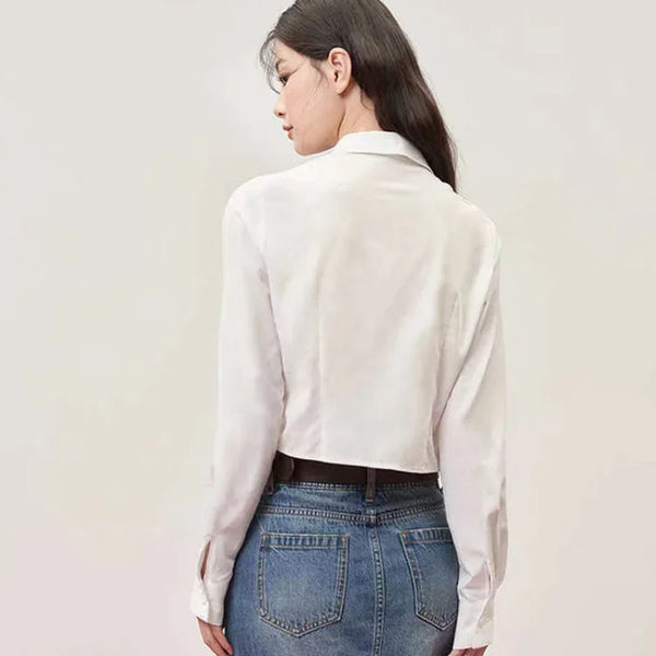 White Slim Turndown Day-to-Night Shirt alternatif görünüm