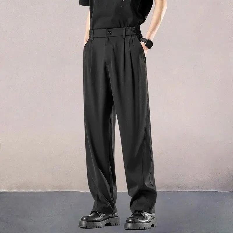 Wrinkle-Free Straight Suit Trousers