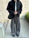 Chic Black Pleat Wide-Leg