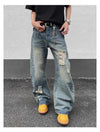 2000s Heritage Faded Torn Bell Leg Denim