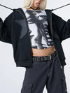 2000s Star-Patch Zip-Up Sweatshirt