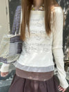Digital-Age Lace Patch Slim Fit T-Shirt