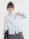 Sweet Preppy Stripe Retro Womens Long Top