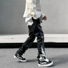 Black Gray Western Style Stitched Stacked Denim