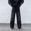 Baggy Hip-Hop Baskılı Jean Pantolon, yakın çekim — Navra Wear