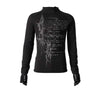 Obsidian Stars-and-Stripes Gothing Renegade Irregular Sleeve T-Shirt